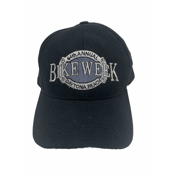 Super Wear USA Black 64th Annual Bike Week Daytona Hook Loop Strap back Hat - Picture 1 of 7
